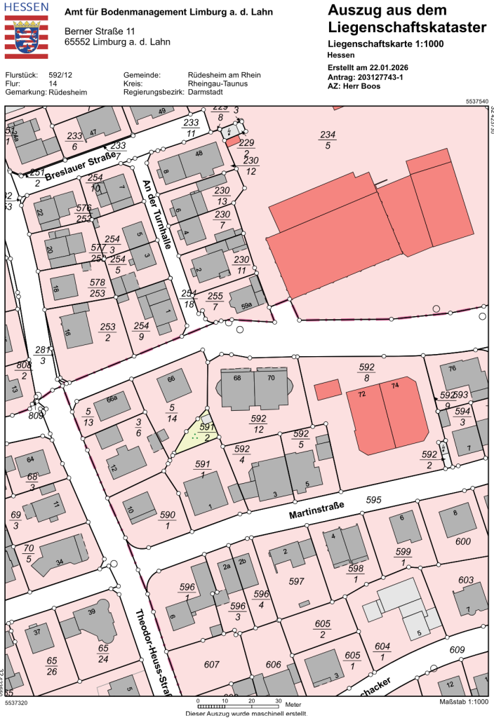 Katasterauszug Wohnung R�desheim am Rhein