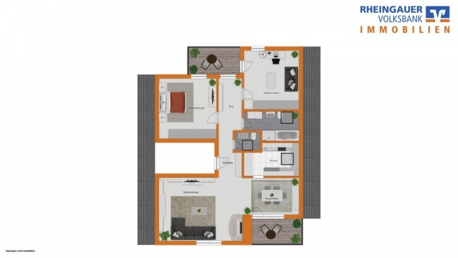 Grundriss Dachgeschosswohnung Wiesbaden