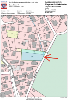 Katasterauszug Ruhige Familienidylle am Waldrand - Gro�es Baugrundst�ck in Geisenheim-Stephanshausen